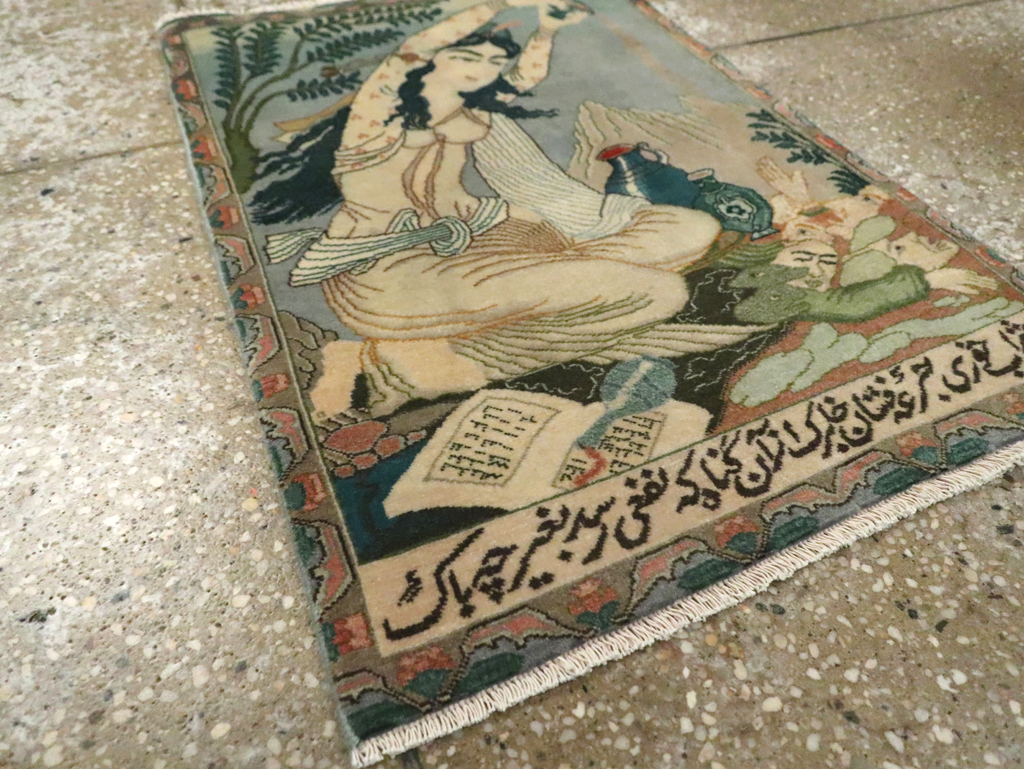 Vintage Persian Tabriz Pictorial Rug (Pair: 1 of 2), No.26839 - Gsblank