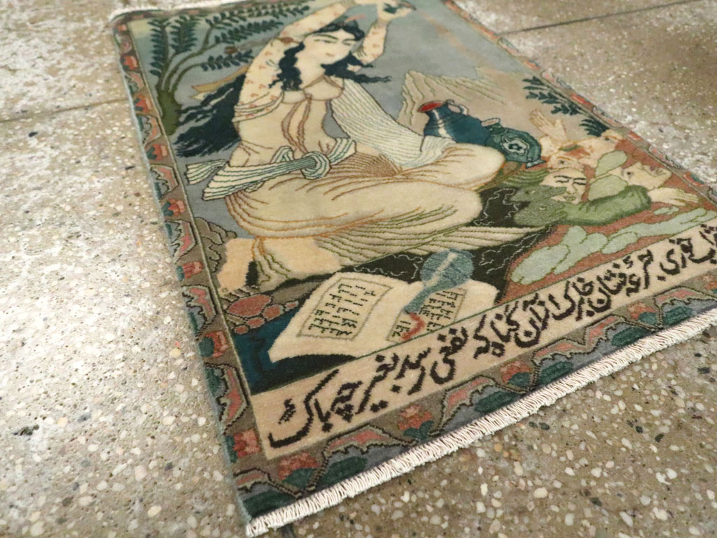 Vintage Persian Tabriz Pictorial Rug (Pair: 1 of 2), No.26839 - Gsblank