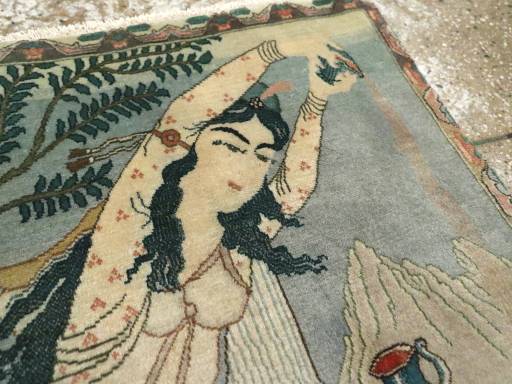 Vintage Persian Tabriz Pictorial Rug (Pair: 1 of 2), No.26839 - Gsblank