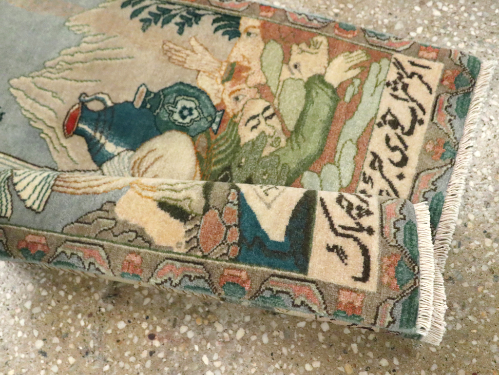 Vintage Persian Tabriz Pictorial Rug (Pair: 1 of 2), No.26839 - Gsblank