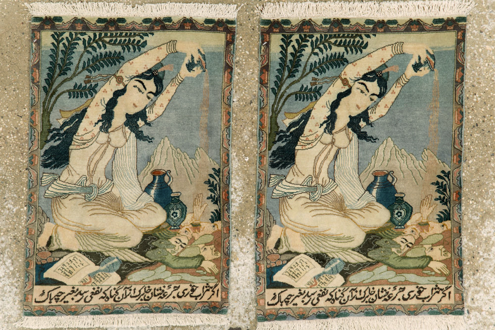 Vintage Persian Tabriz Pictorial Rug (Pair: 1 of 2), No.26839 - Gsblank