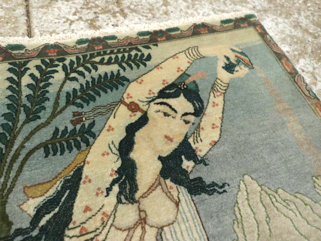 Vintage Persian Tabriz Pictorial Rug (Pair: 2 of 2), No.26840 - Gsblank