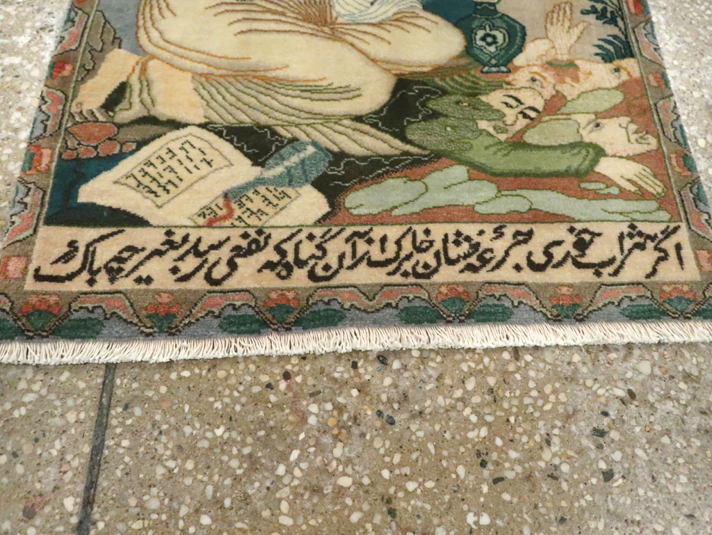 Vintage Persian Tabriz Pictorial Rug (Pair: 2 of 2), No.26840 - Gsblank