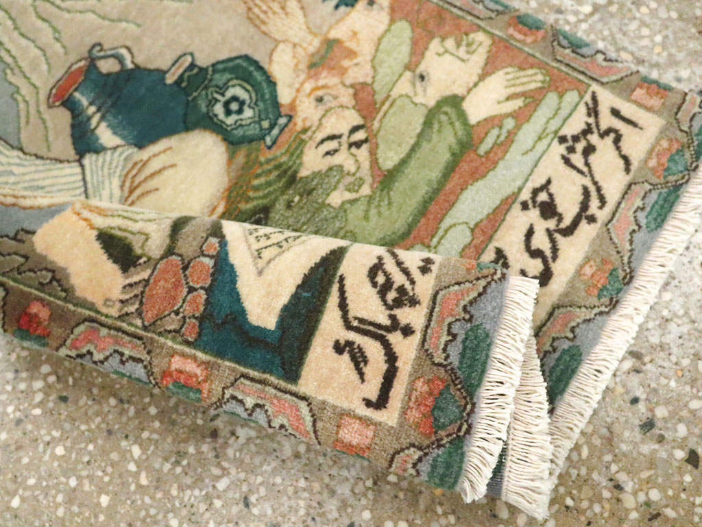Vintage Persian Tabriz Pictorial Rug (Pair: 2 of 2), No.26840 - Gsblank