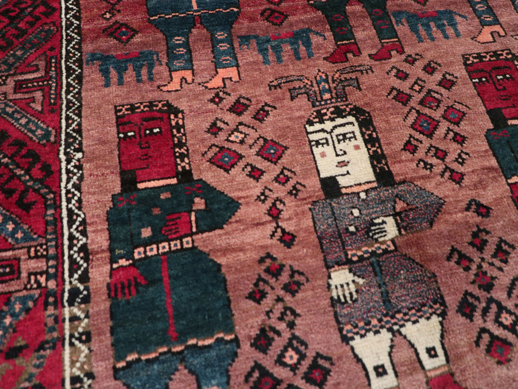 Vintage Persian Pictorial Baluch Rug, No.26841 - Gsblank