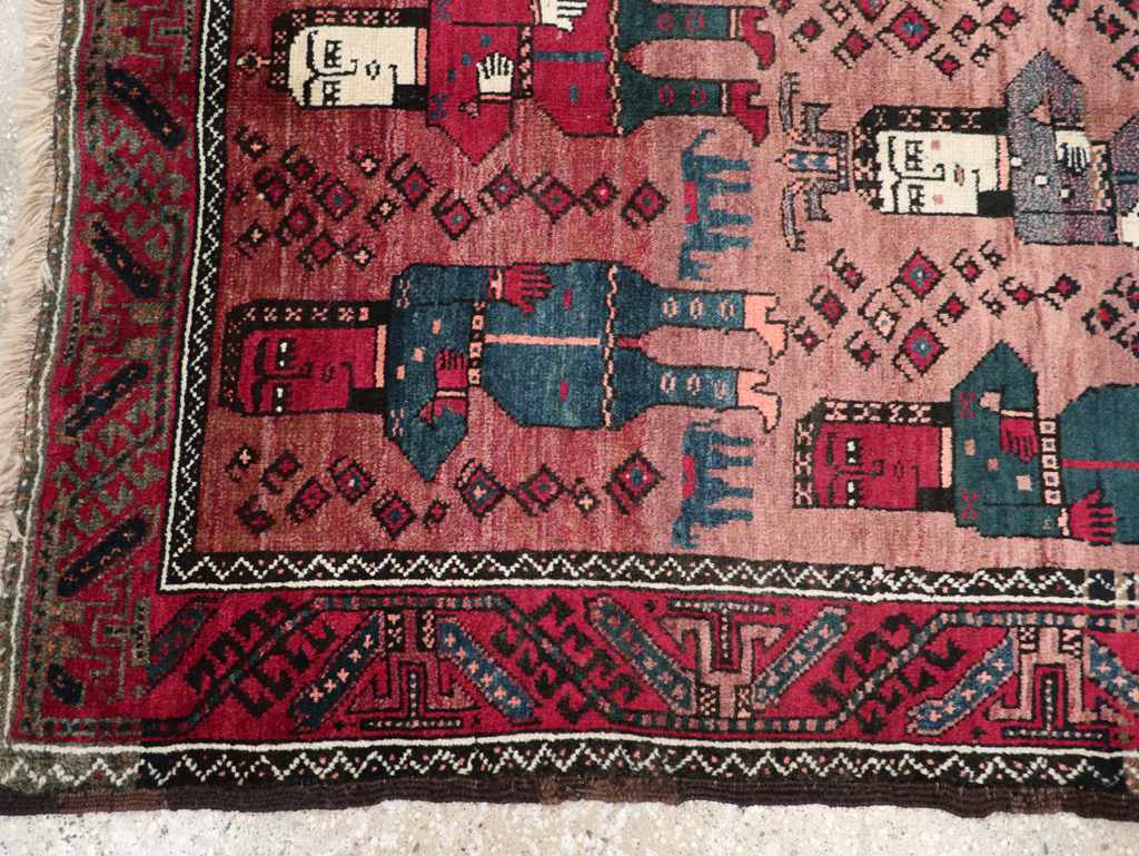 Vintage Persian Pictorial Baluch Rug, No.26841 - Gsblank