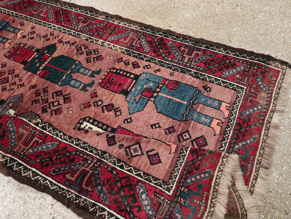Vintage Persian Pictorial Baluch Rug, No.26841 - Gsblank