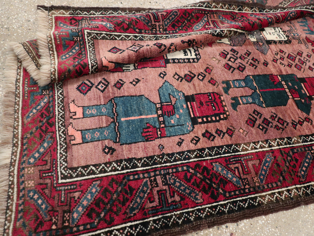 Vintage Persian Pictorial Baluch Rug, No.26841 - Gsblank