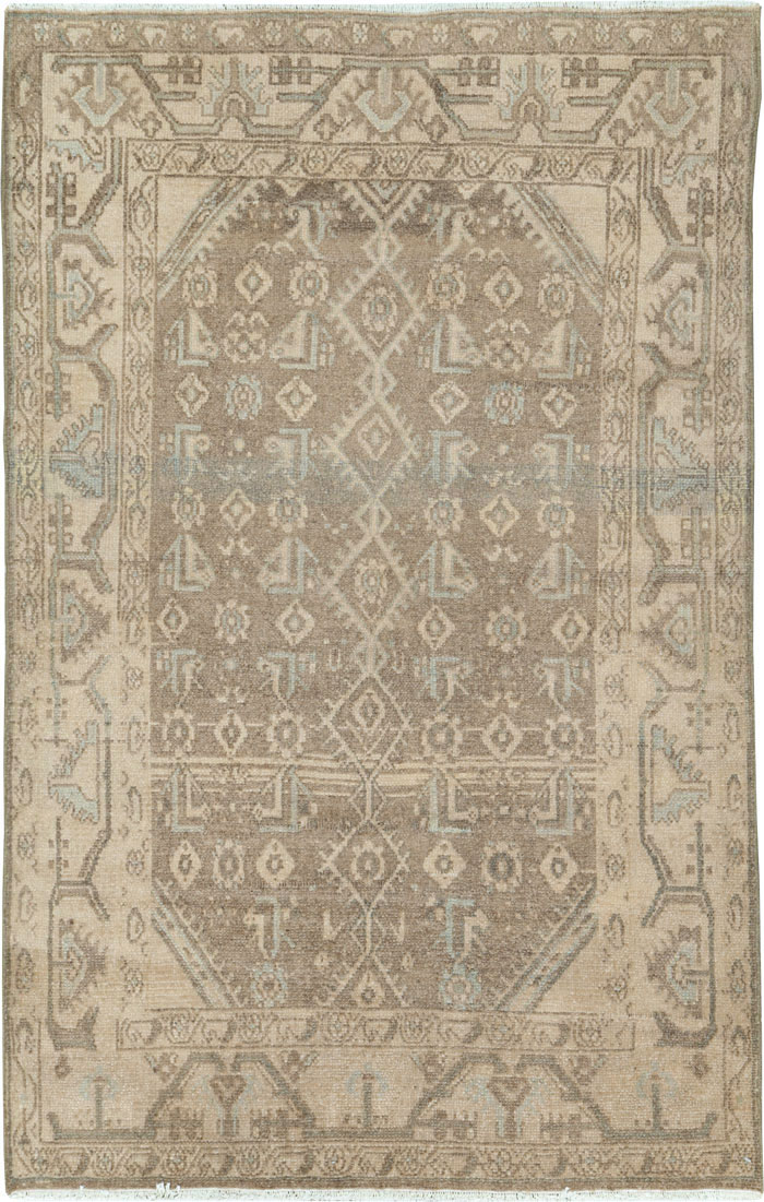 Vintage Persian Malayer Throw Rug, No.26901 - Gsblank