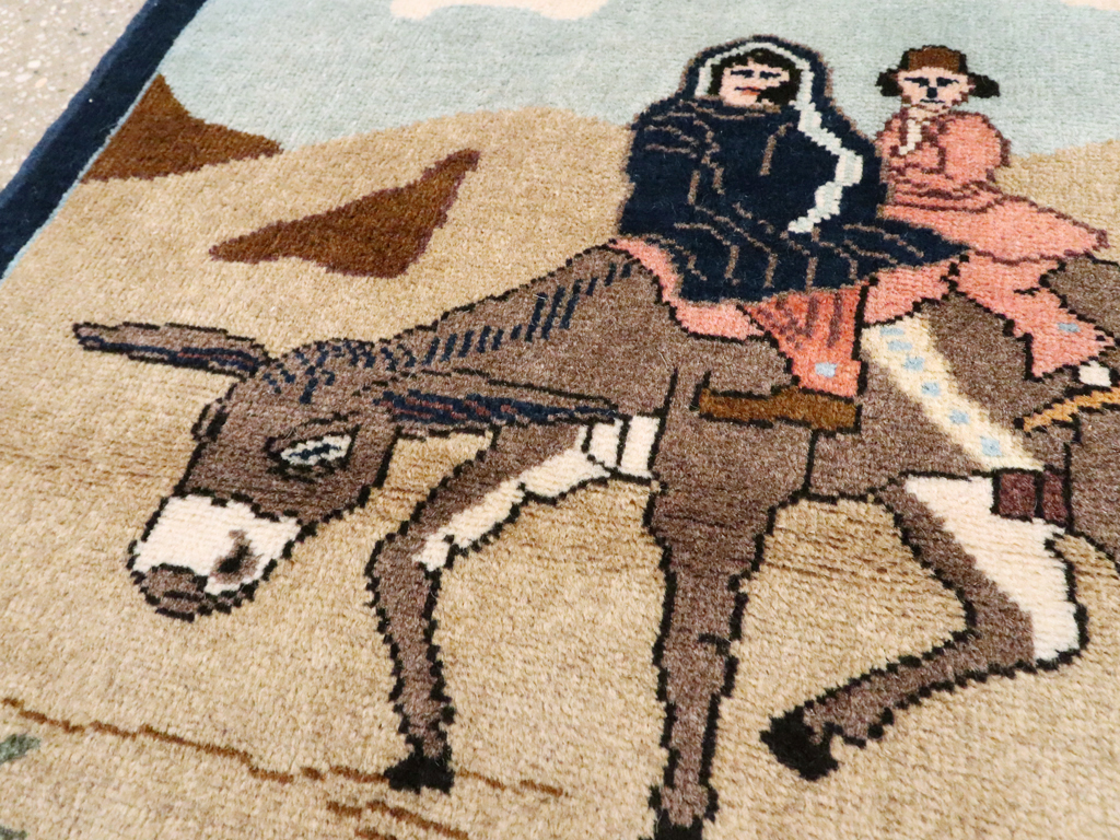 Vintage Persian Tabriz Pictorial Rug, No.26925 - Gsblank