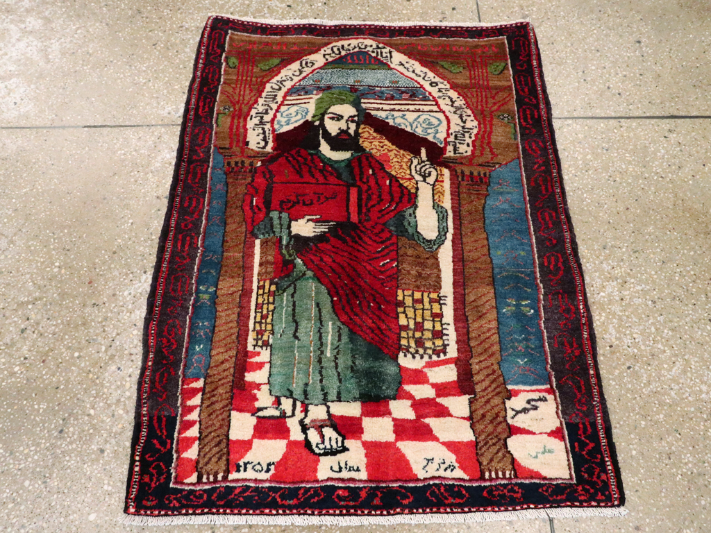 Vintage Persian Baluch Pictorial Rug, No.26934 - Gsblank