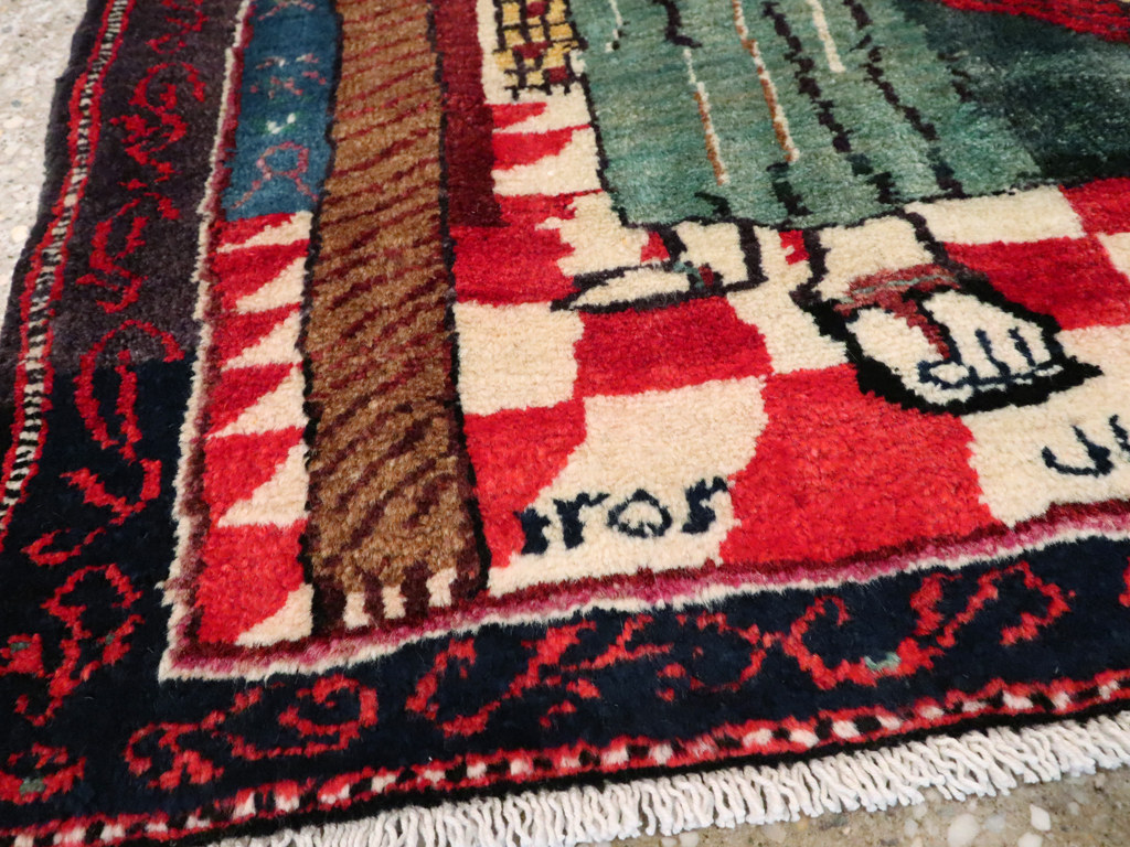 Vintage Persian Baluch Pictorial Rug, No.26934 - Gsblank