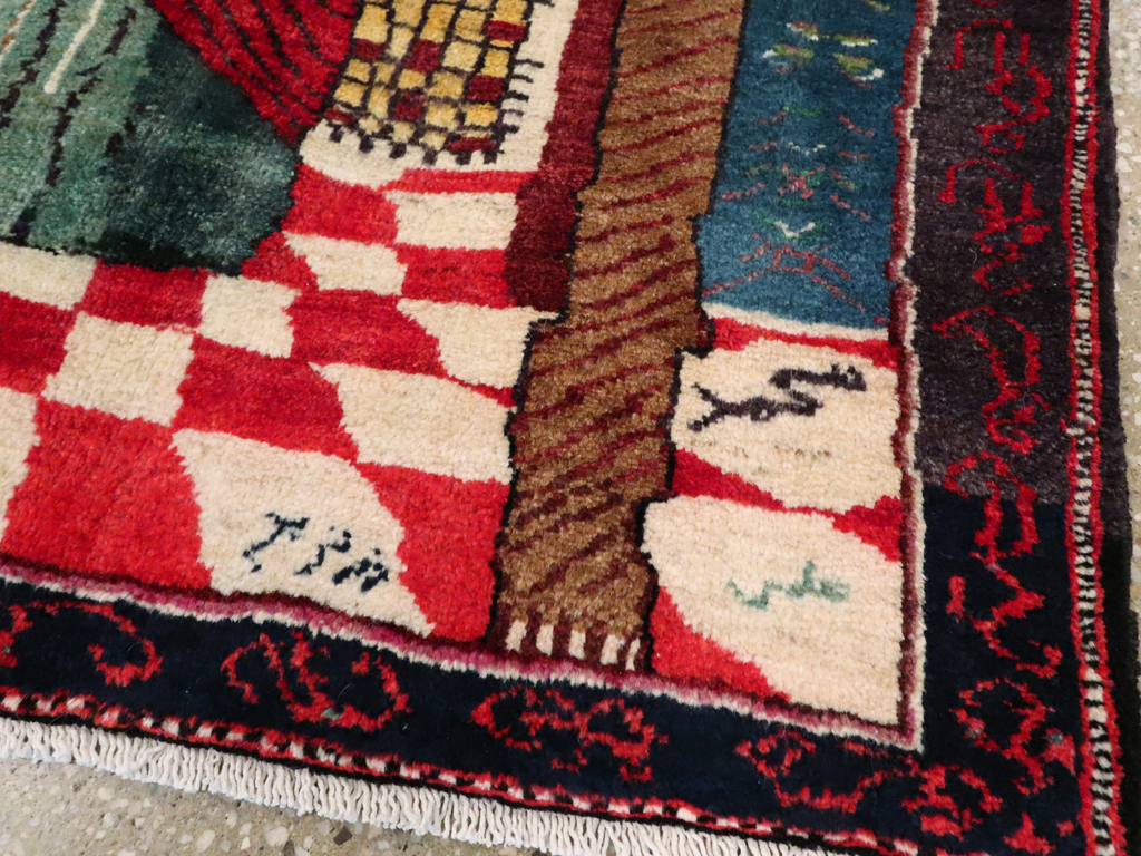 Vintage Persian Baluch Pictorial Rug, No.26934 - Gsblank