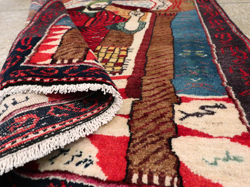 Vintage Persian Baluch Pictorial Rug, No.26934 - Gsblank