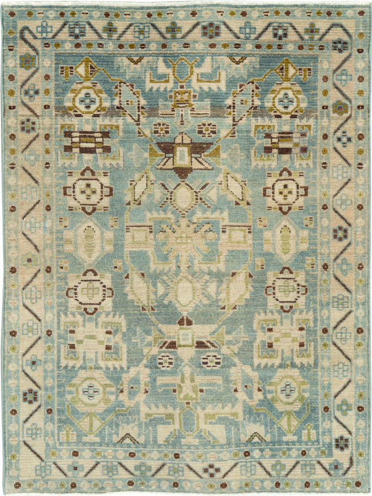 Vintage Persian Malayer Throw Rug, No.26951 - Gsblank