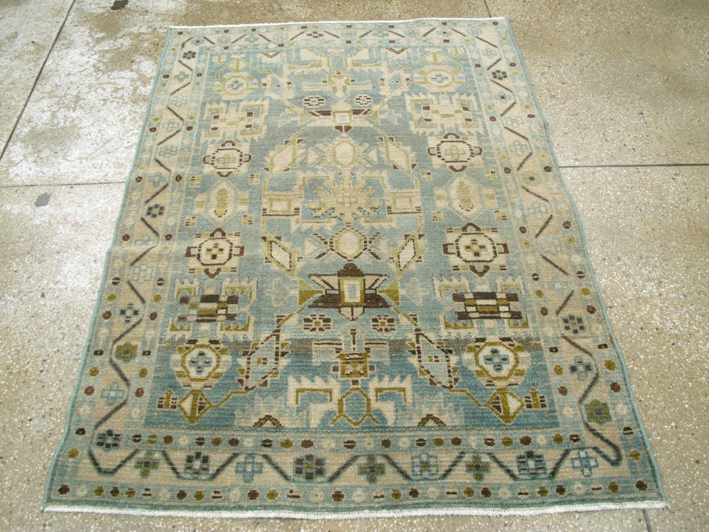 Vintage Persian Malayer Throw Rug, No.26951 - Gsblank