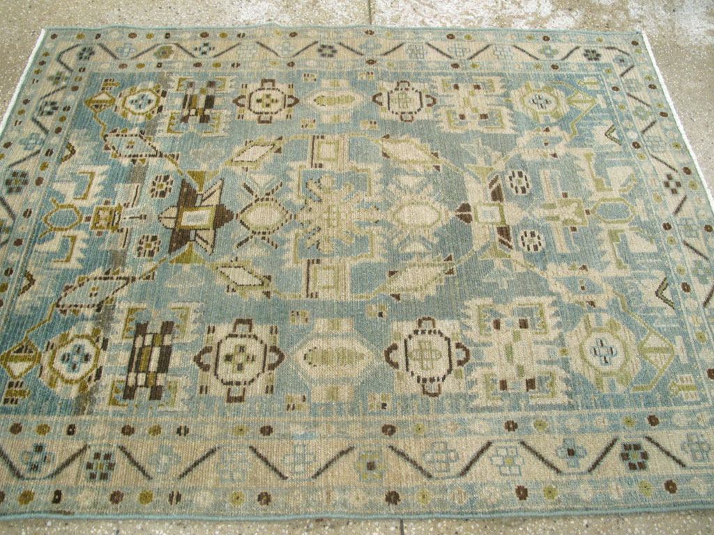 Vintage Persian Malayer Throw Rug, No.26951 - Gsblank