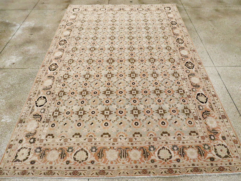 Vintage Persian Veramin Accent Carpet, No.26961 - Gsblank