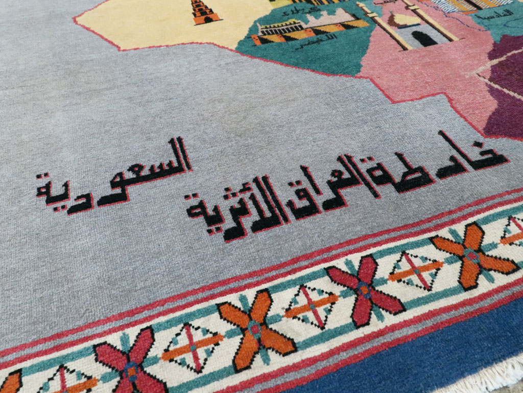 Vintage Egyptian Pictorial Map Rug of The Middle East, No.26982 - Gsblank