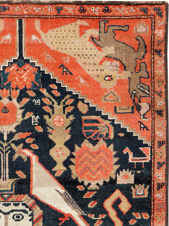 Antique Persian Kurdish Pictorial Rug, No.26983 - Gsblank