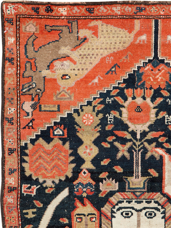 Antique Persian Kurdish Pictorial Rug, No.26983 - Gsblank