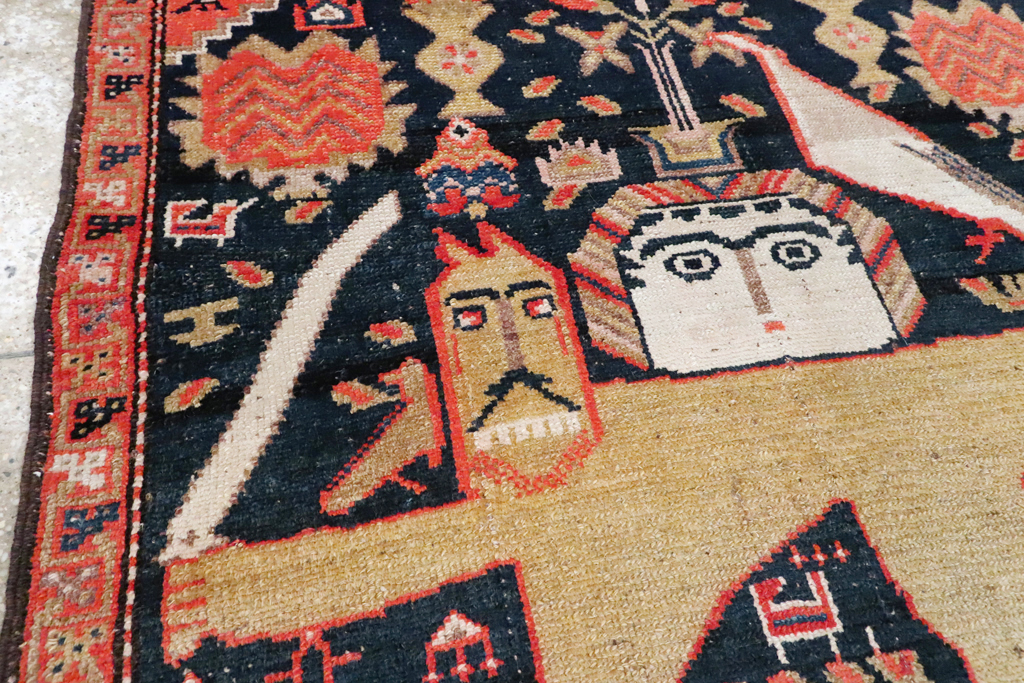 Antique Persian Kurdish Pictorial Rug, No.26983 - Gsblank