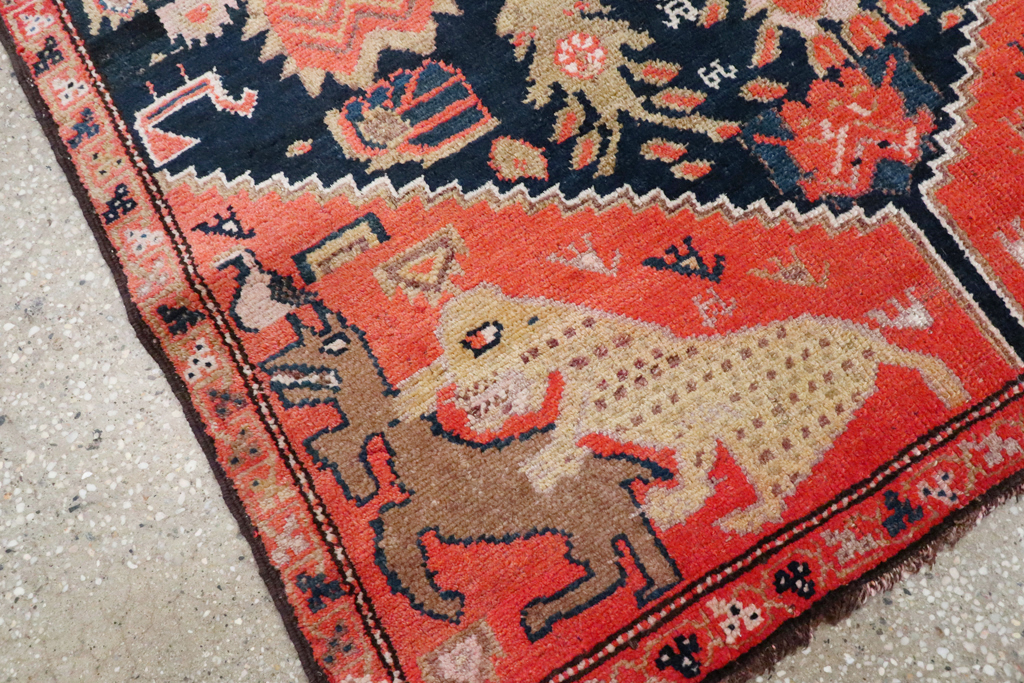 Antique Persian Kurdish Pictorial Rug, No.26983 - Gsblank