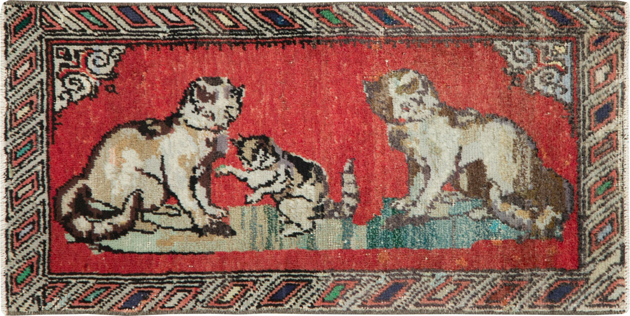Vintage Turkish Anatolian Pictorial Rug, No.26987 - Gsblank