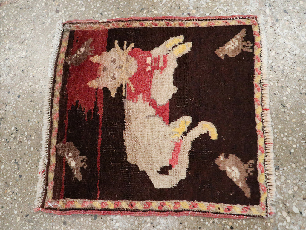 Vintage Russian Karabagh Pictorial Rug (Pair: 1 of 2), No.26988 - Gsblank