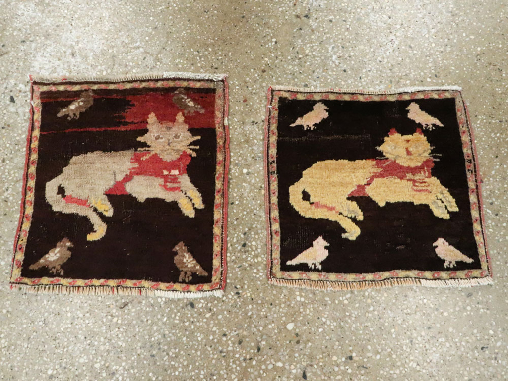 Vintage Russian Karabagh Pictorial Rug (Pair: 2 of 2), No.26989 - Gsblank