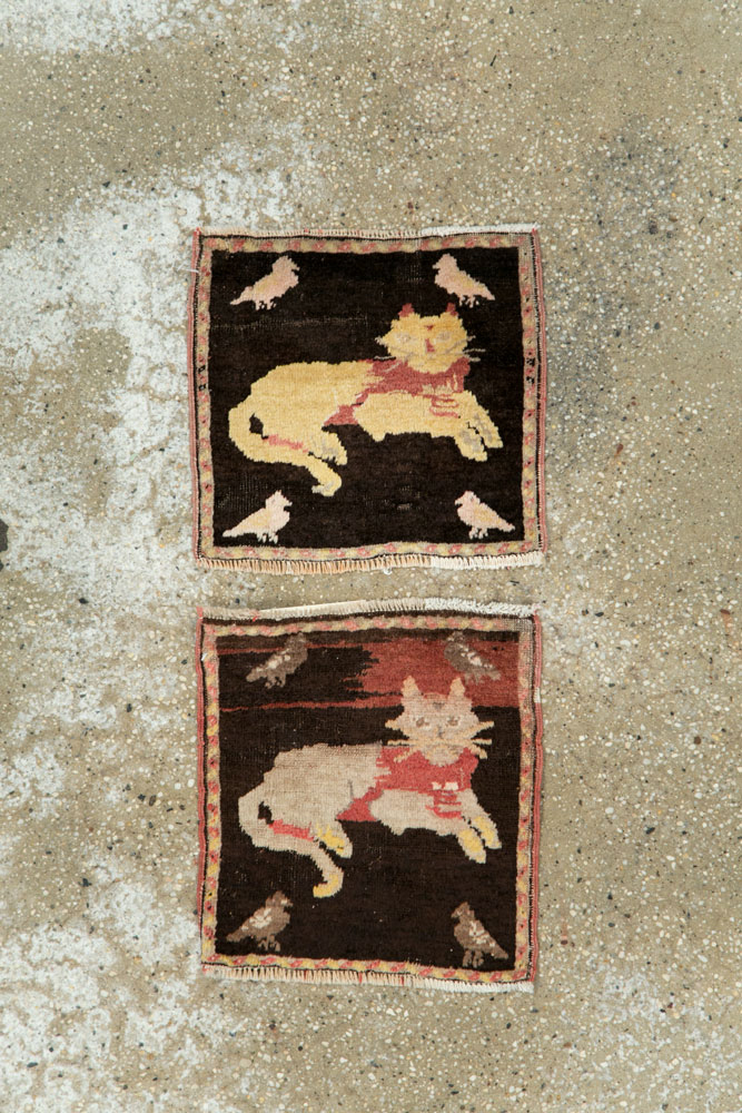 Vintage Russian Karabagh Pictorial Rug (Pair: 2 of 2), No.26989 - Gsblank