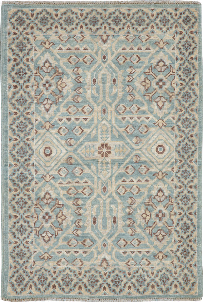 Contemporary Indian Agra Throw Rug, No.26995 - Gsblank