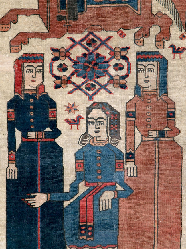 Vintage Persian Pictorial Bakhtiari Rug, No.27005 - Gsblank