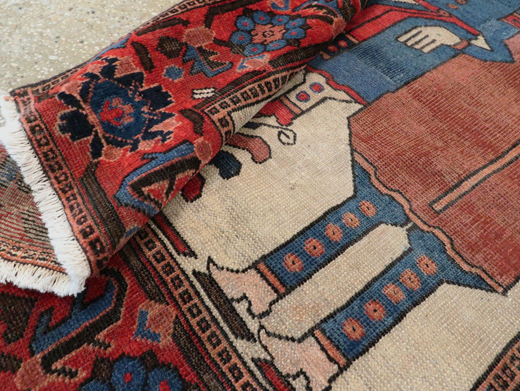 Vintage Persian Pictorial Bakhtiari Rug, No.27005 - Gsblank