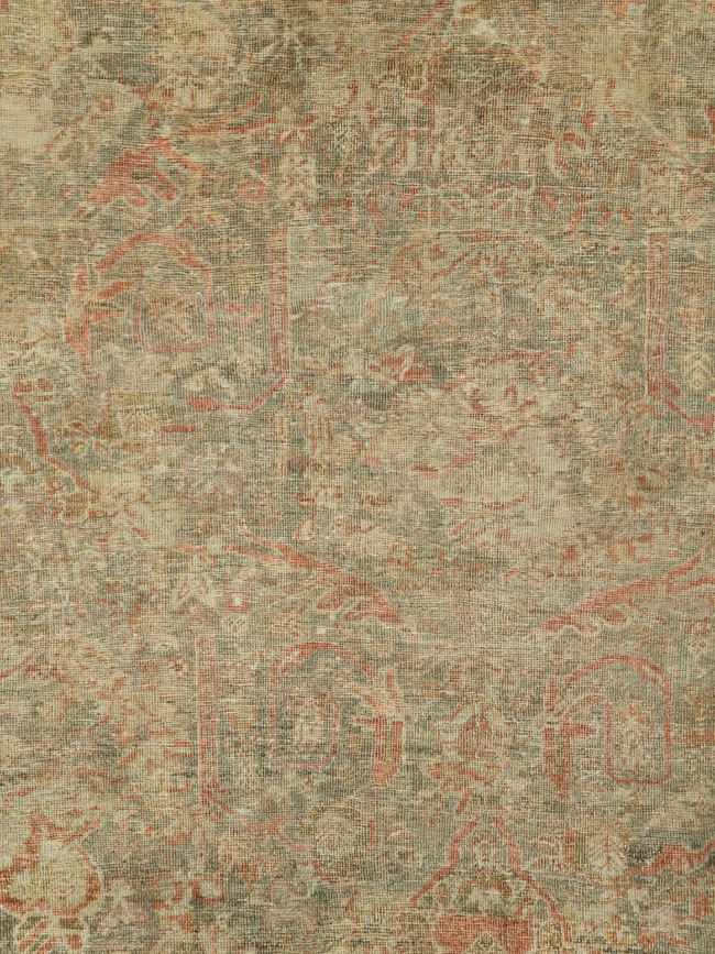 Antique Persian Mahal Distressed Carpet, No.27025 - Gsblank