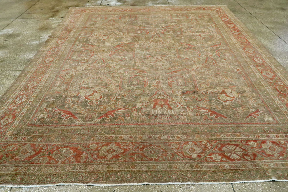 Antique Persian Mahal Distressed Carpet, No.27025 - Gsblank