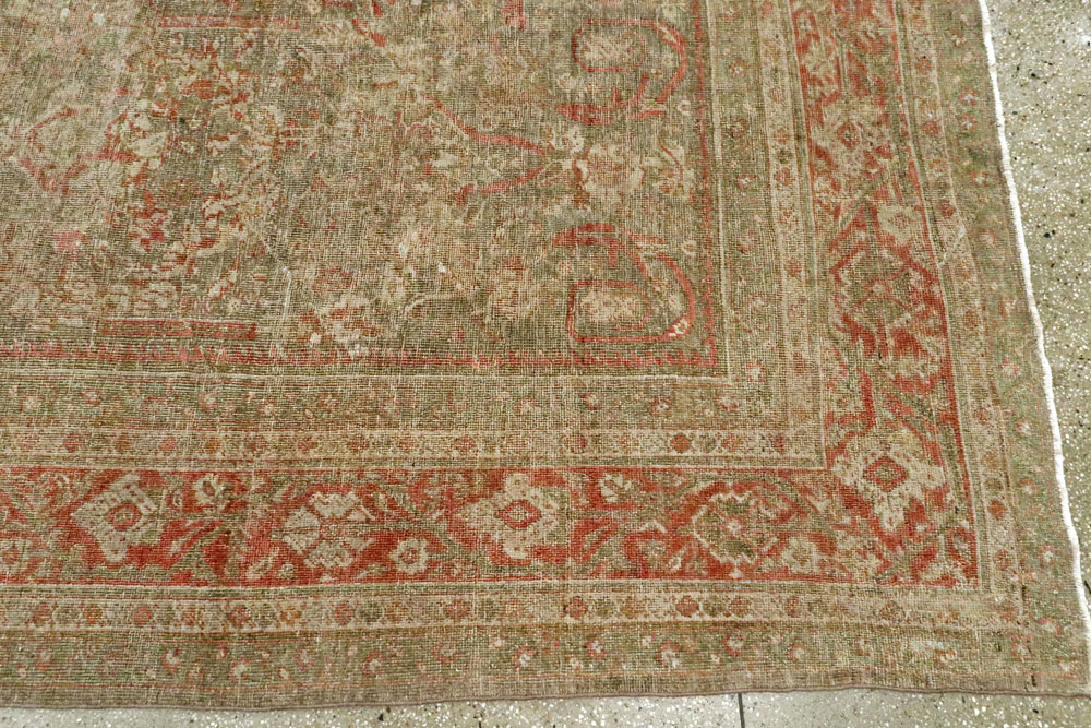 Antique Persian Mahal Distressed Carpet, No.27025 - Gsblank