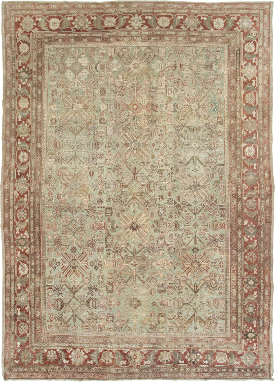 Antique Persian Mahal Room Size Carpet, No.27027 - Gsblank