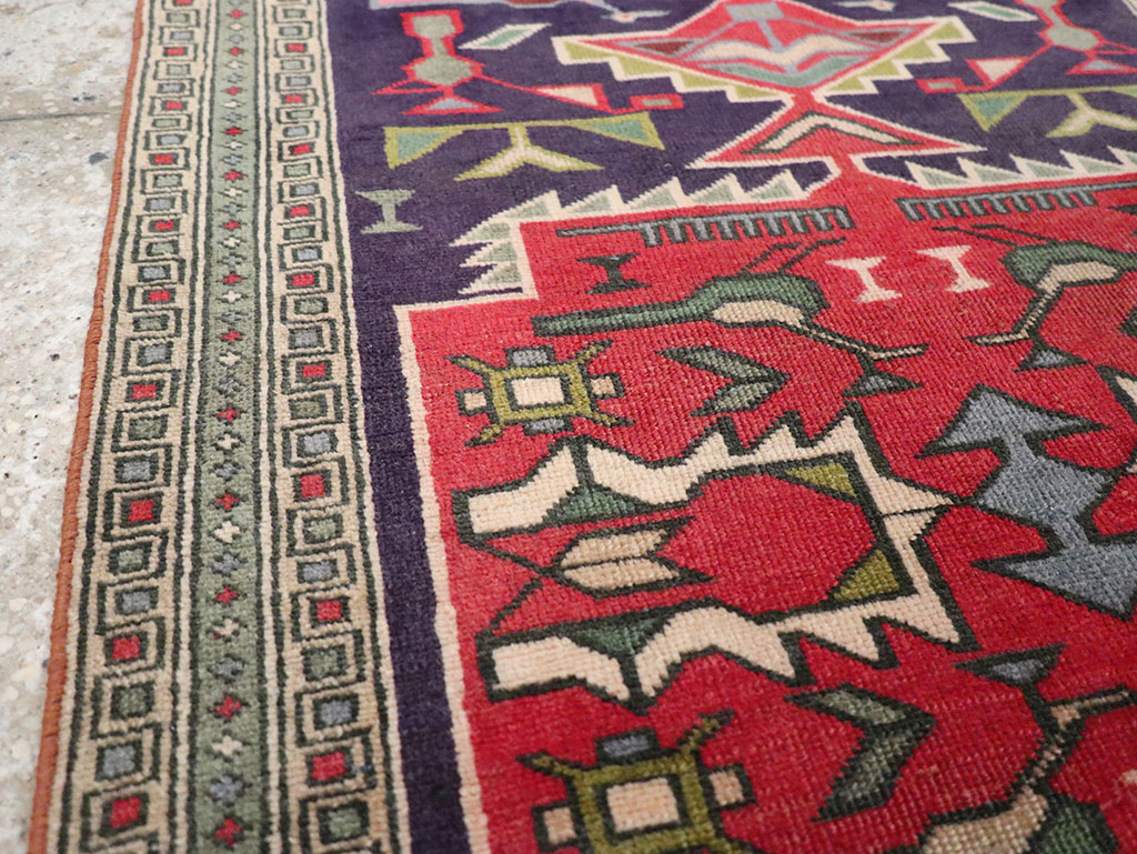 Vintage Persian Ardabil Throw Rug , No.27043 - Gsblank