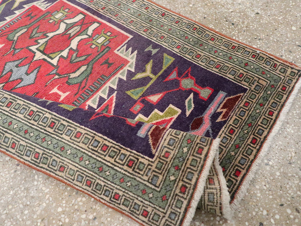 Vintage Persian Ardabil Throw Rug , No.27043 - Gsblank