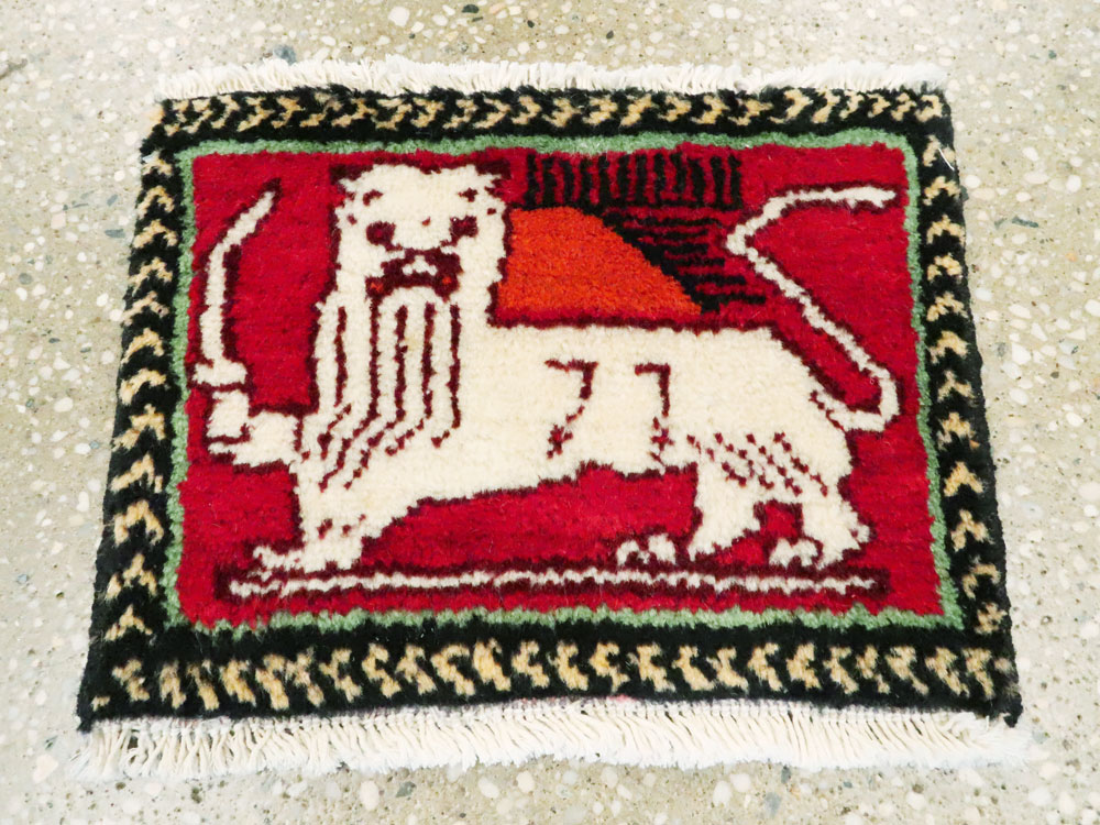 Vintage Persian Pictorial Baluch Rug (Pair: 1 of 2), No.27045 - Gsblank