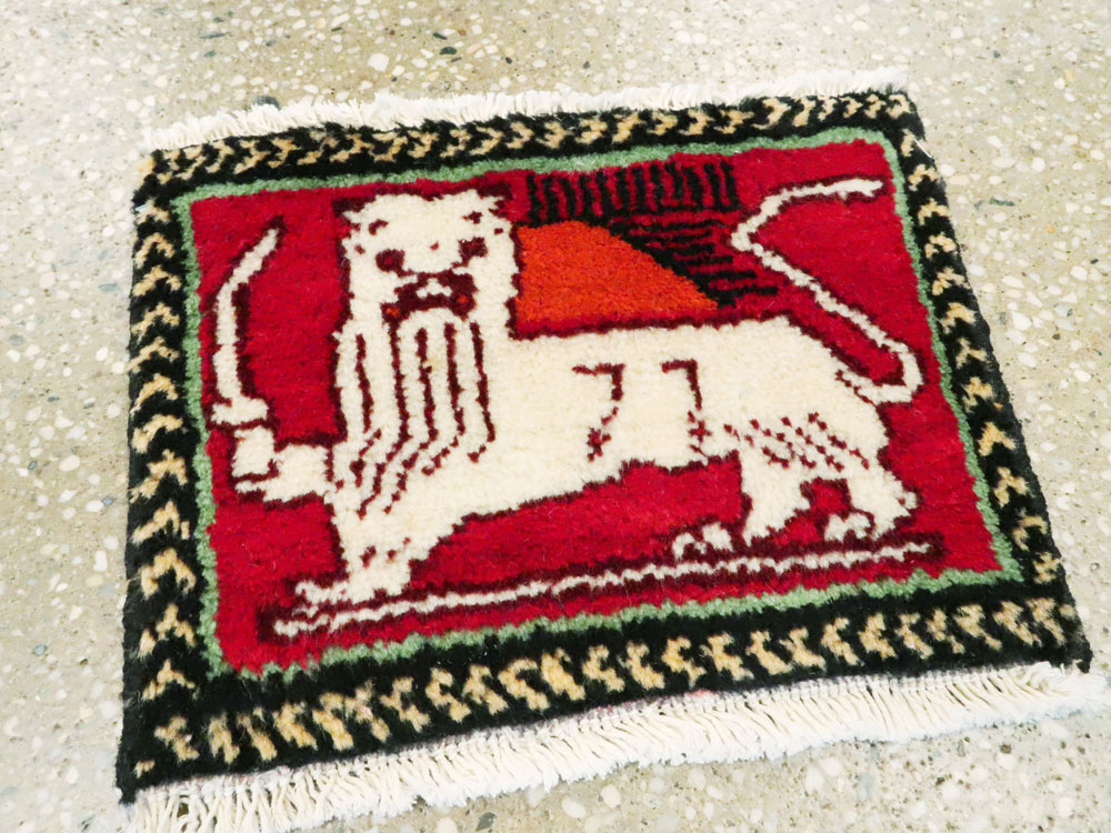 Vintage Persian Pictorial Baluch Rug (Pair: 1 of 2), No.27045 - Gsblank