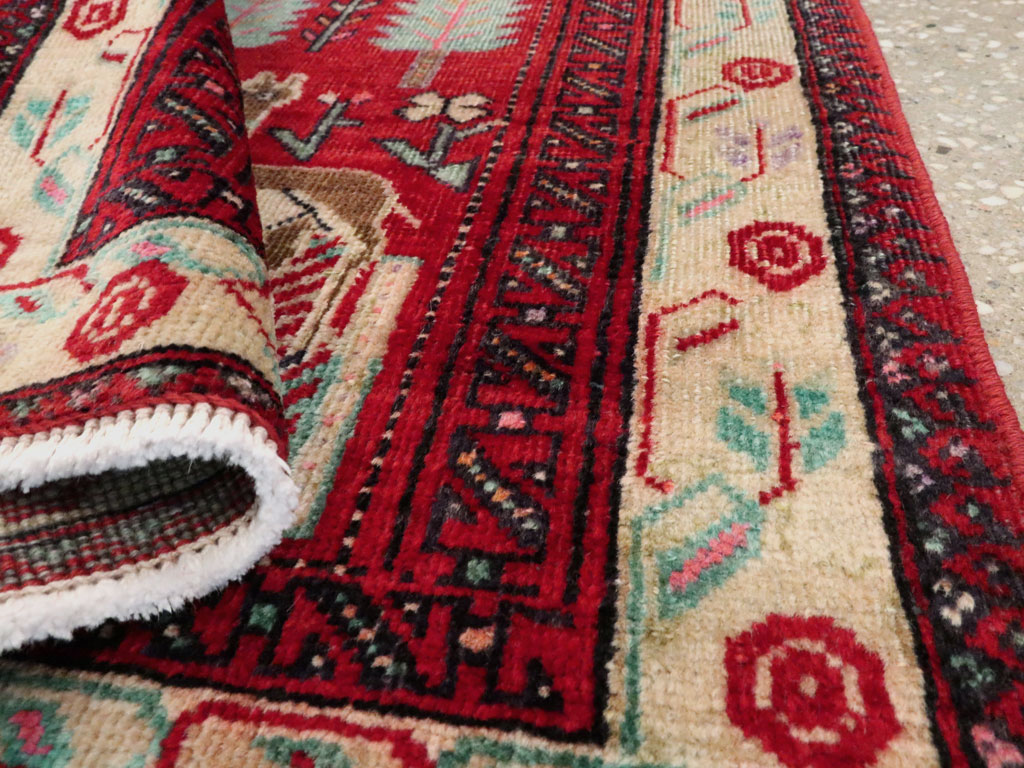 Vintage Central Asian Pictorial Turkoman Throw Rug (Pair: 2 of 2), No.27050 - Gsblank
