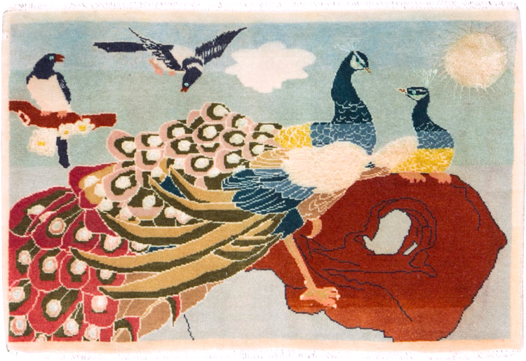 Vintage Persian Tabriz Pictorial Rug, No.27051 - Gsblank