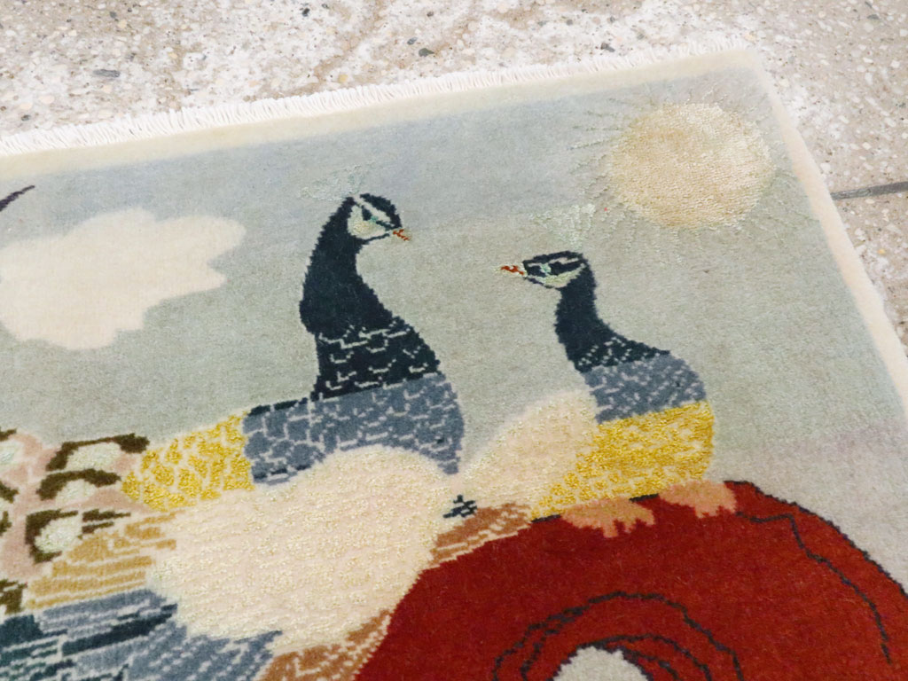 Vintage Persian Tabriz Pictorial Rug, No.27051 - Gsblank