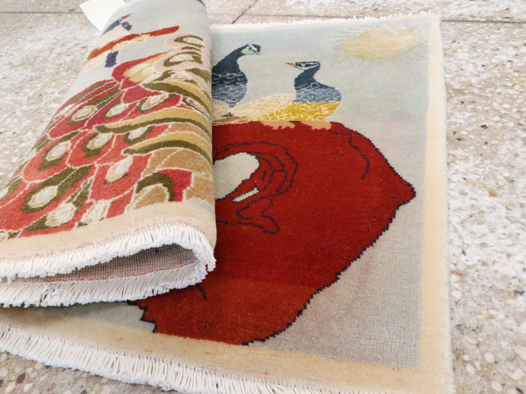 Vintage Persian Tabriz Pictorial Rug, No.27051 - Gsblank