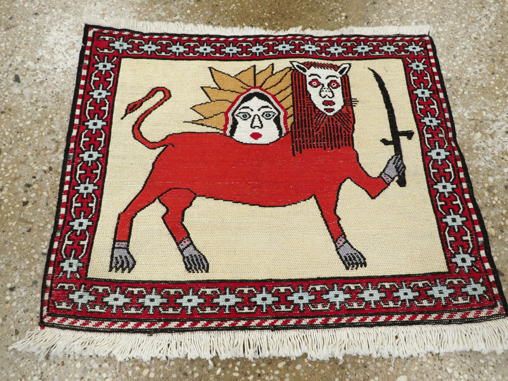 Vintage Persian Pictorial Kilim (Pair: 1 of 2), No.27057 - Gsblank