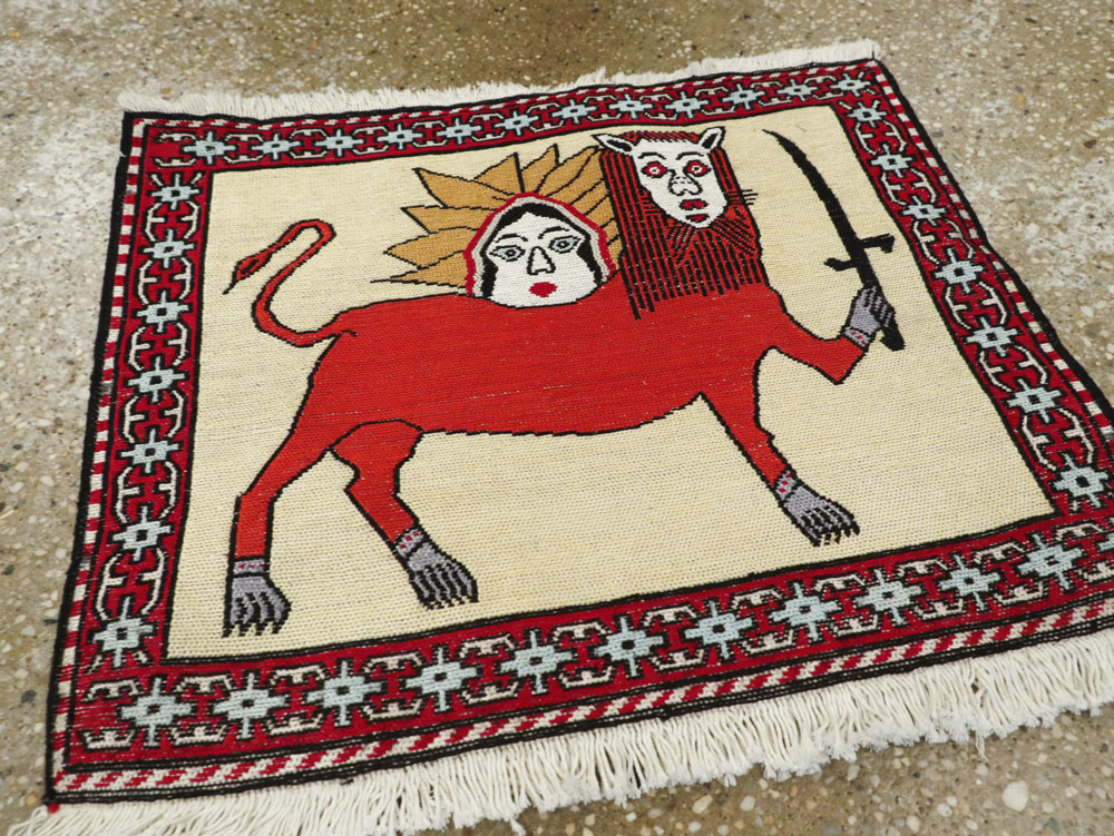 Vintage Persian Pictorial Kilim (Pair: 1 of 2), No.27057 - Gsblank