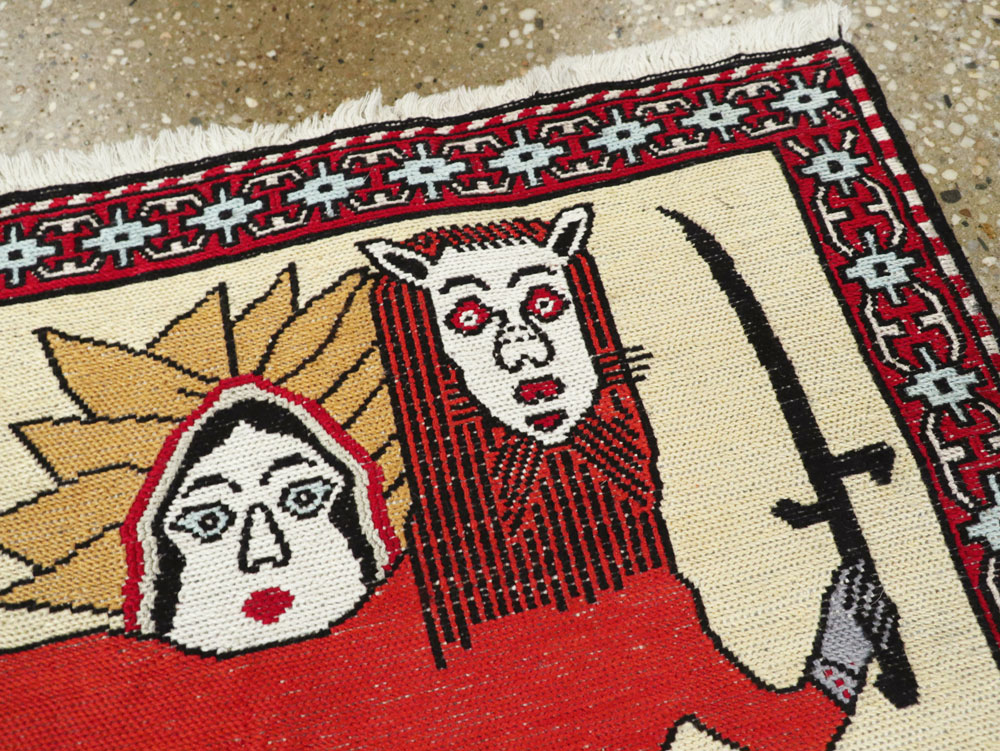 Vintage Persian Pictorial Kilim (Pair: 1 of 2), No.27057 - Gsblank