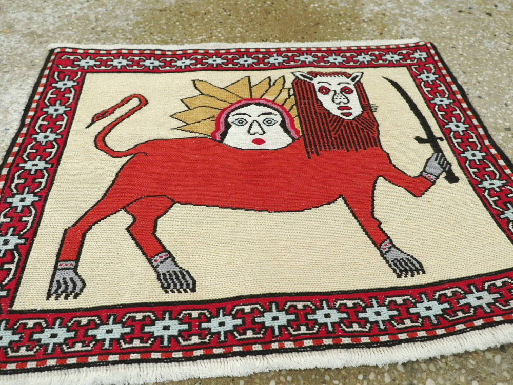 Vintage Persian Pictorial Kilim (Pair: 2 of 2), No.27058 - Gsblank